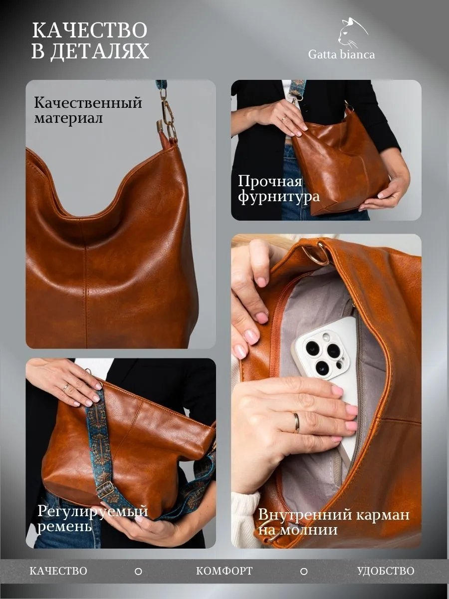 Сумка шоппер Gatta bianca экокожа оранжевый купить,NaN