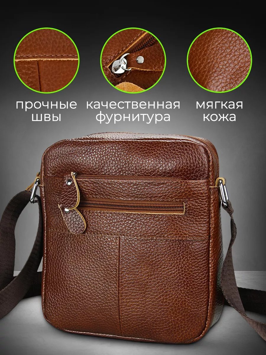 Мини-сумка bearbag натуральная кожа коричневый купить,NaN