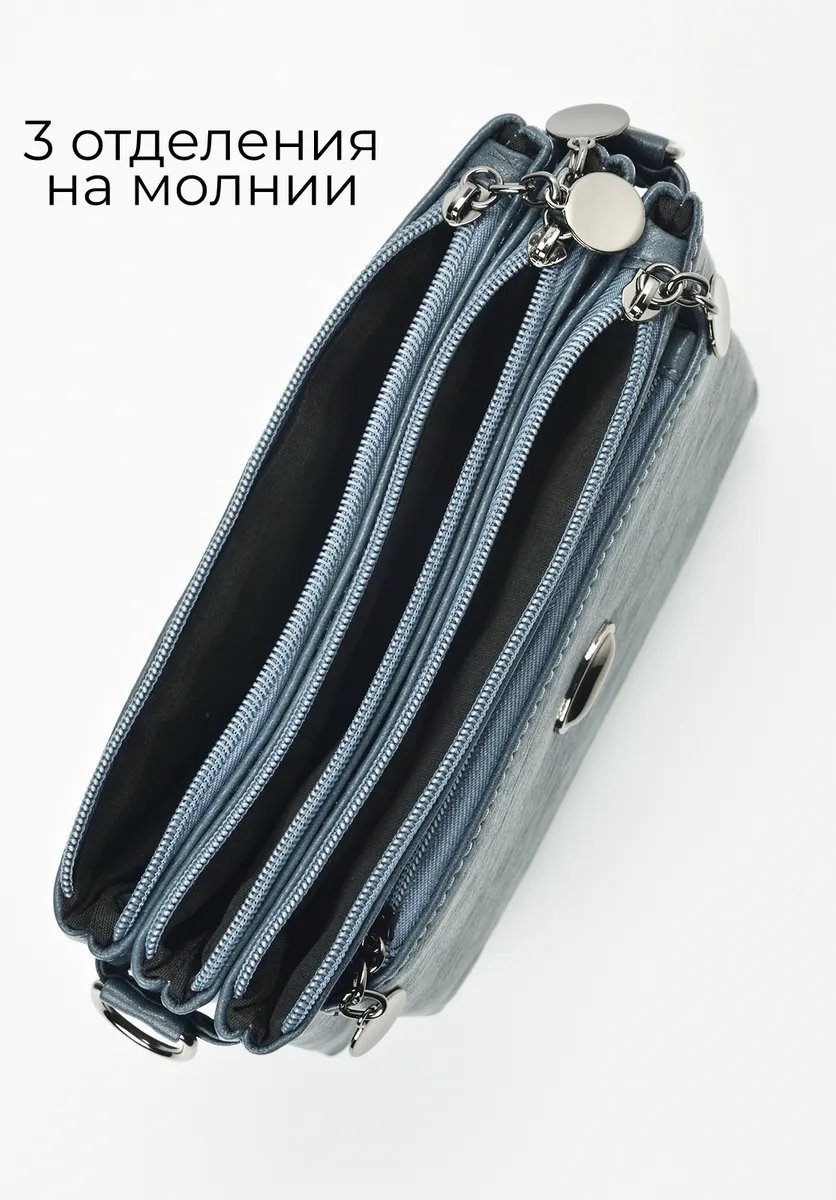 Сумка кросс-боди ToteTrend экокожа голубой купить,NaN