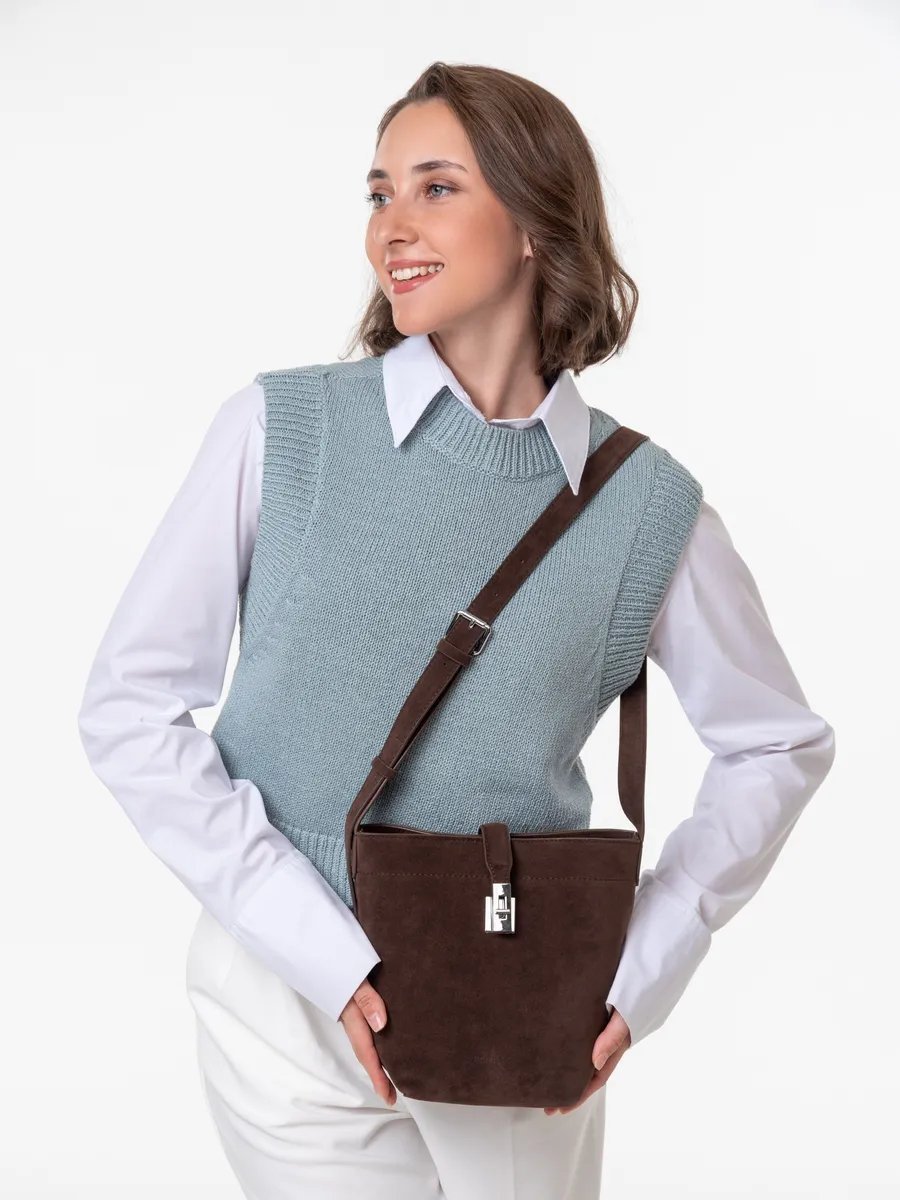 Сумка кросс-боди PIXI BAGS текстиль коричневый купить,NaN