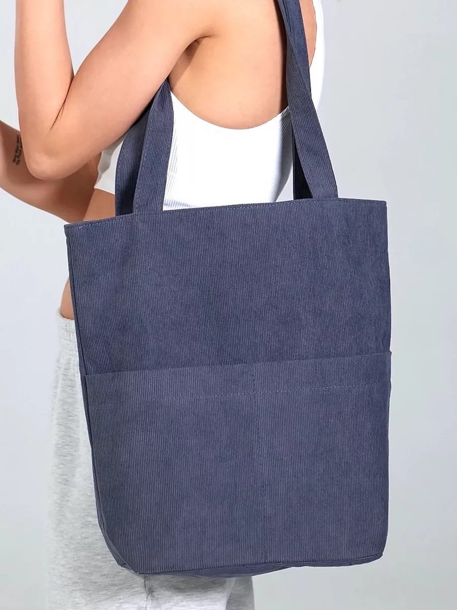 Сумка шоппер BAG13 хлопок серый купить,NaN
