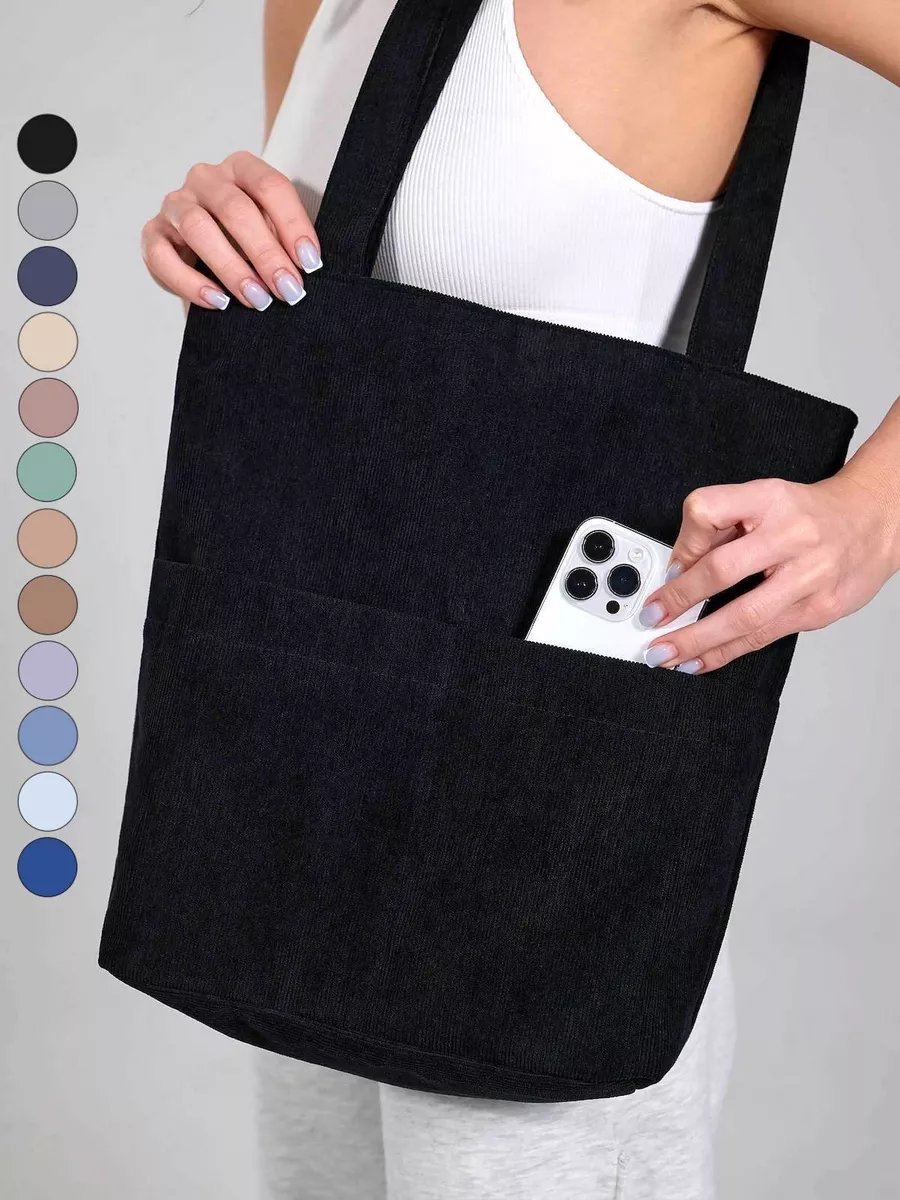 Сумка шоппер BAG13 хлопок черный купить,NaN