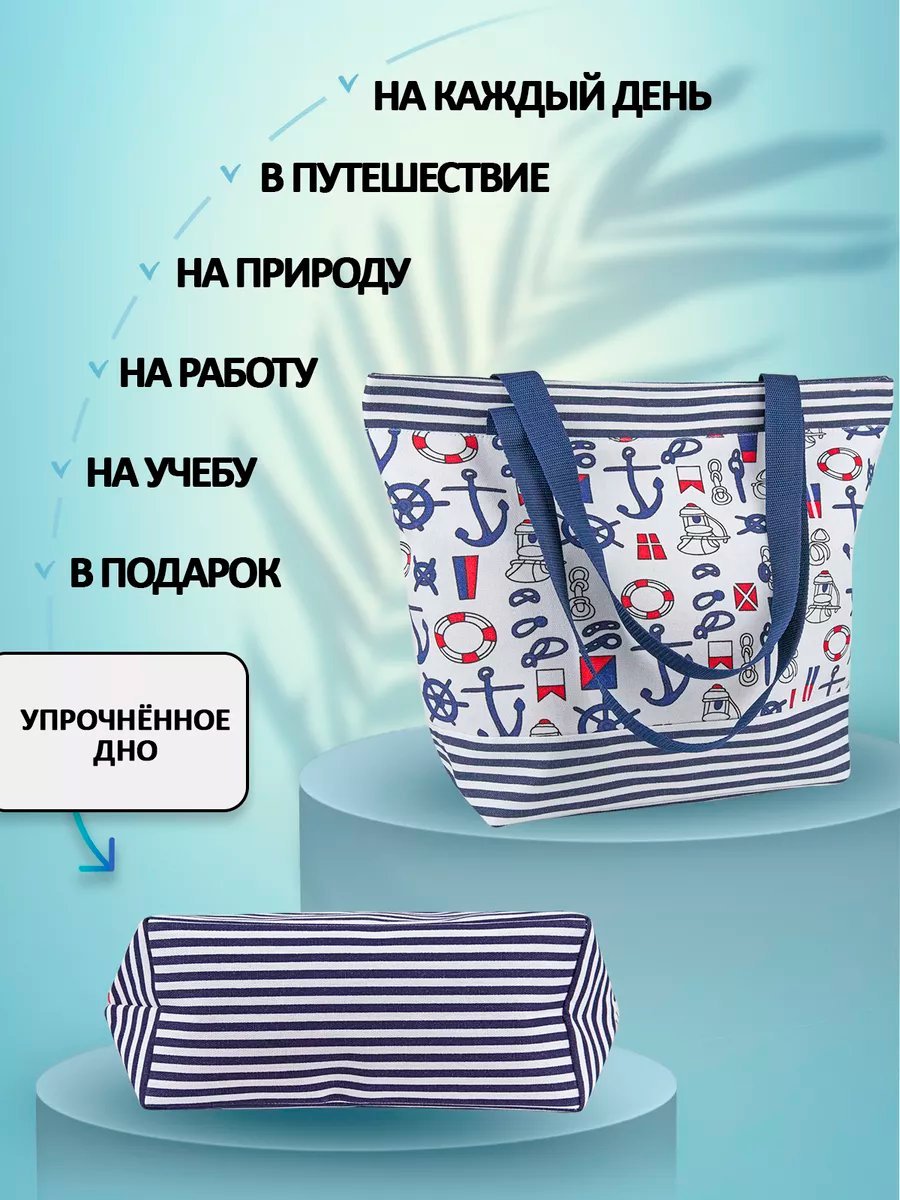 Сумка шоппер Небосой лен синий купить,NaN