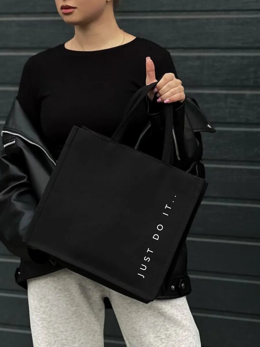 Сумка шоппер Bolso de Senora канвас черный купить,NaN