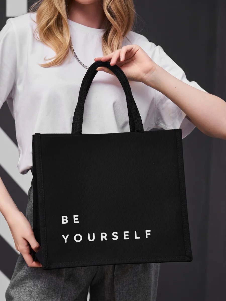 Сумка шоппер Bolso de Senora канвас черный купить,NaN