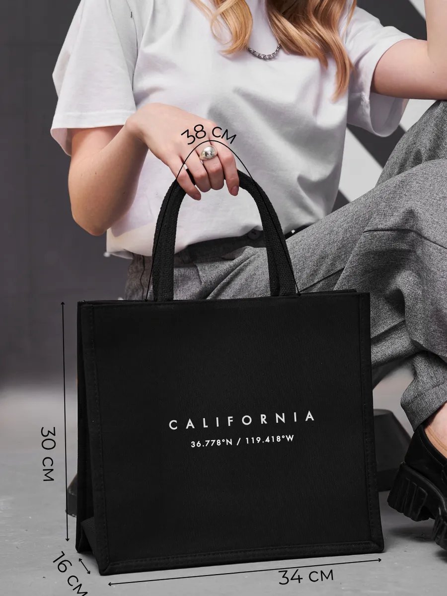 Сумка шоппер Bolso de Senora канвас черный купить,NaN
