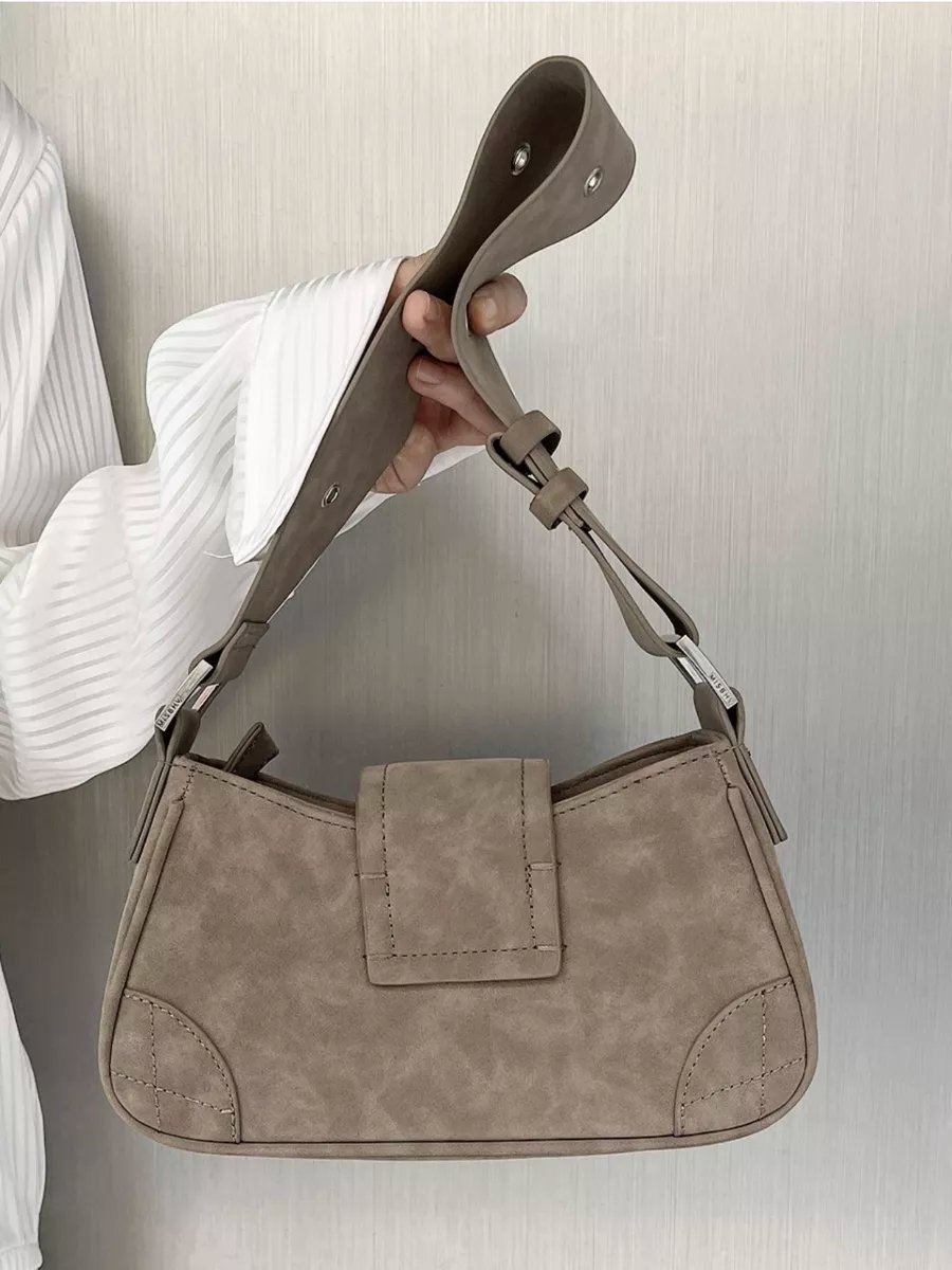Сумка багет TrendyBags полиэстер бежевый купить,NaN