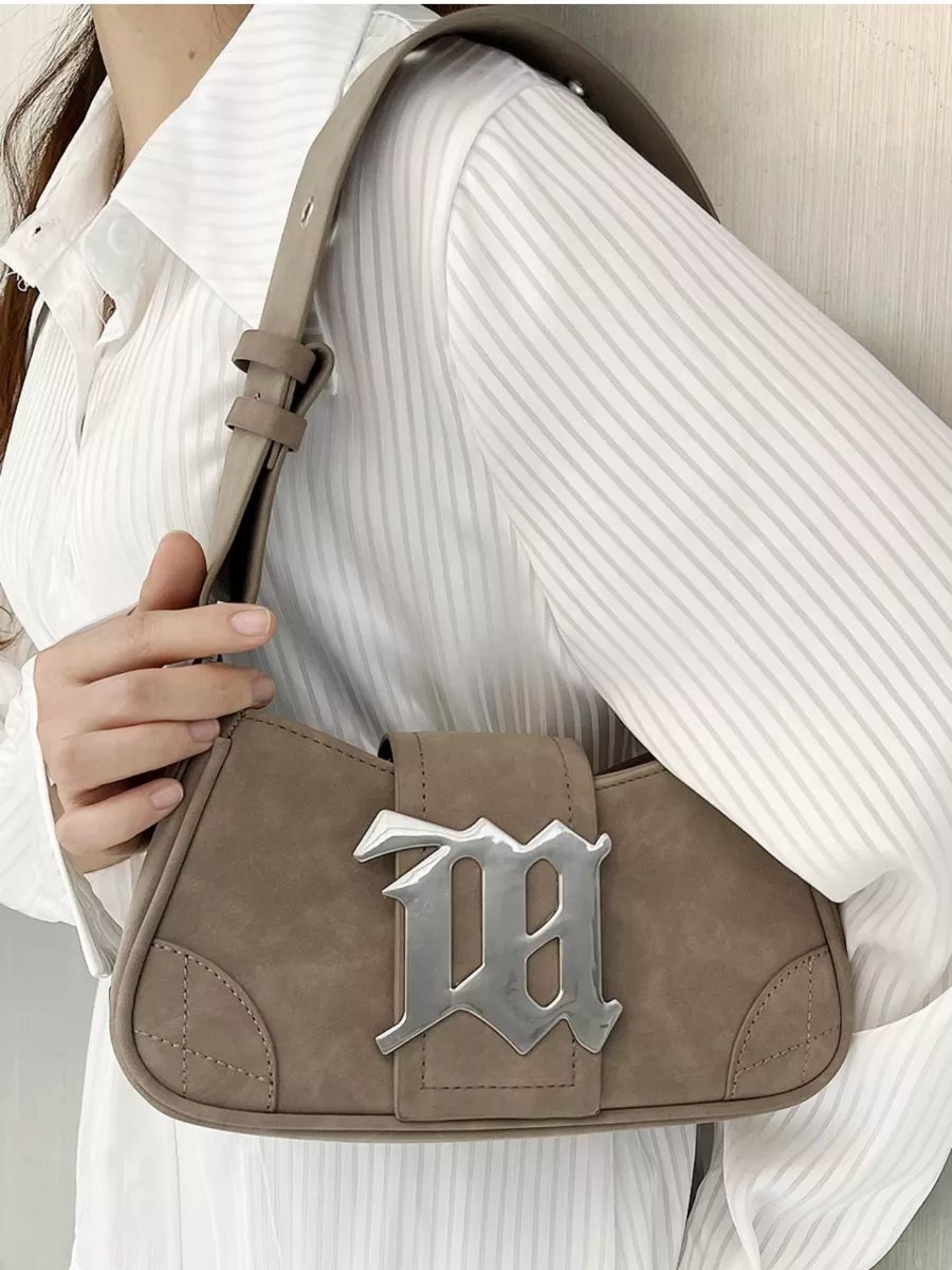 Сумка багет TrendyBags полиэстер бежевый купить,NaN