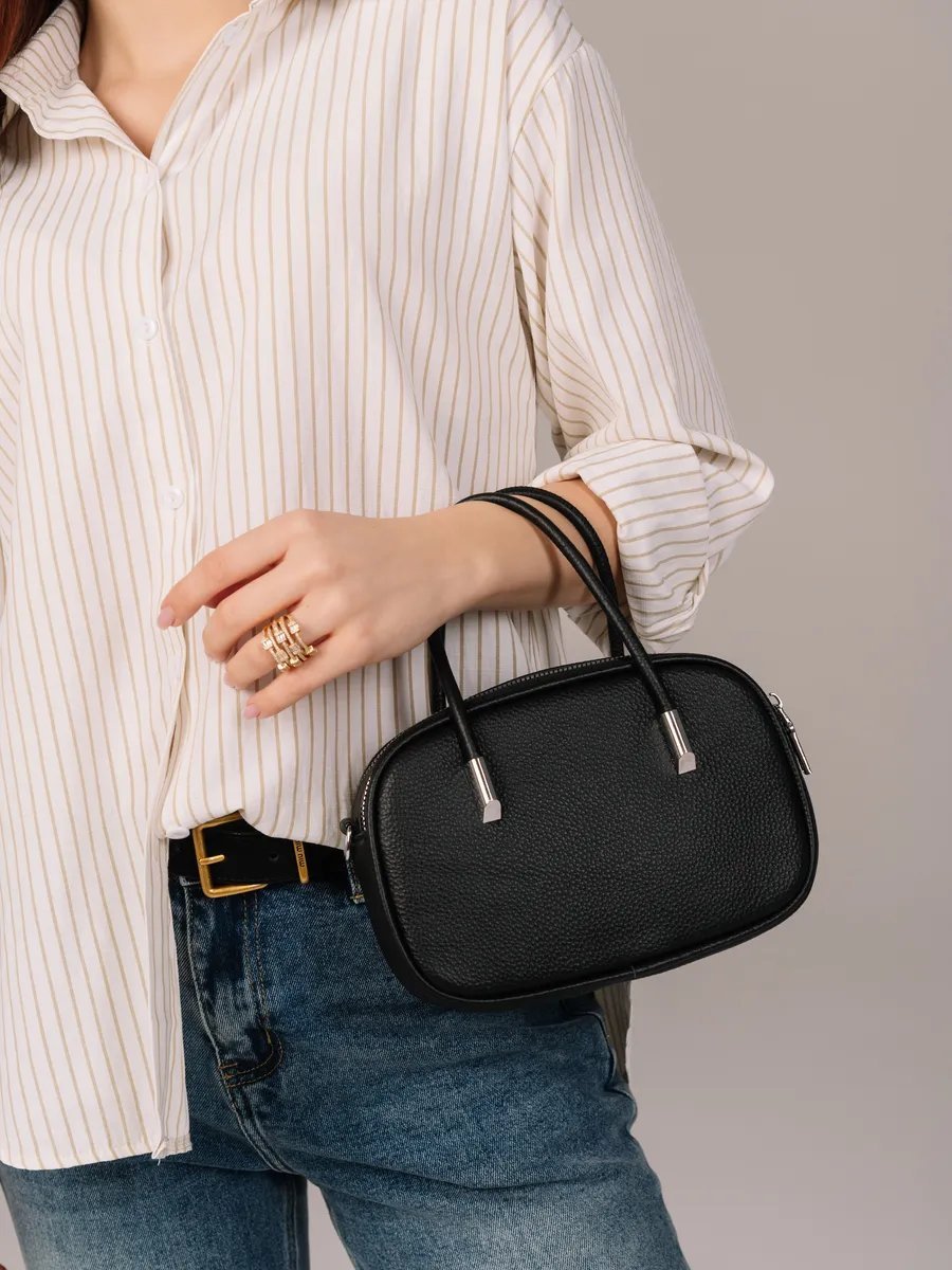 Сумка кросс-боди TUA accessories натуральная кожа черный купить,NaN