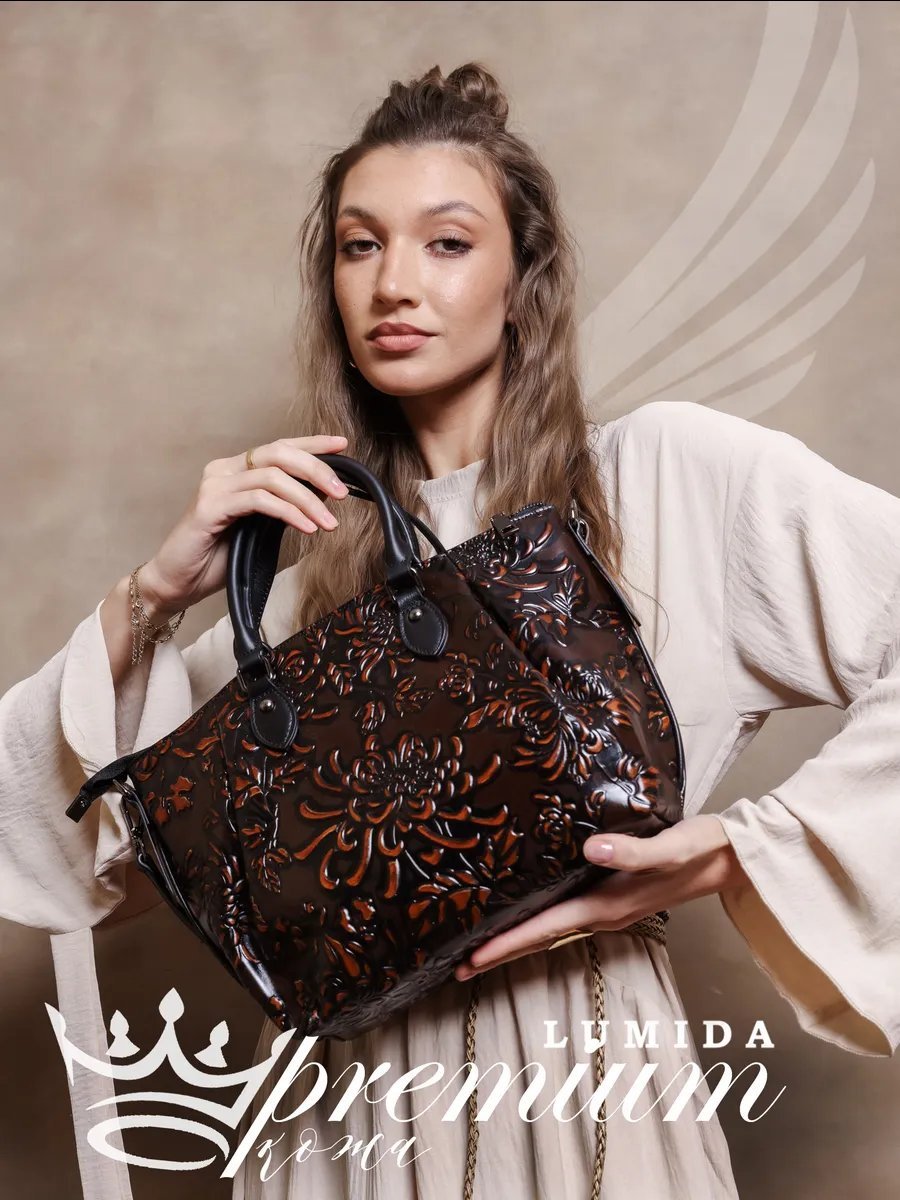 Мини-сумка Lumida текстиль коричневый купить,NaN
