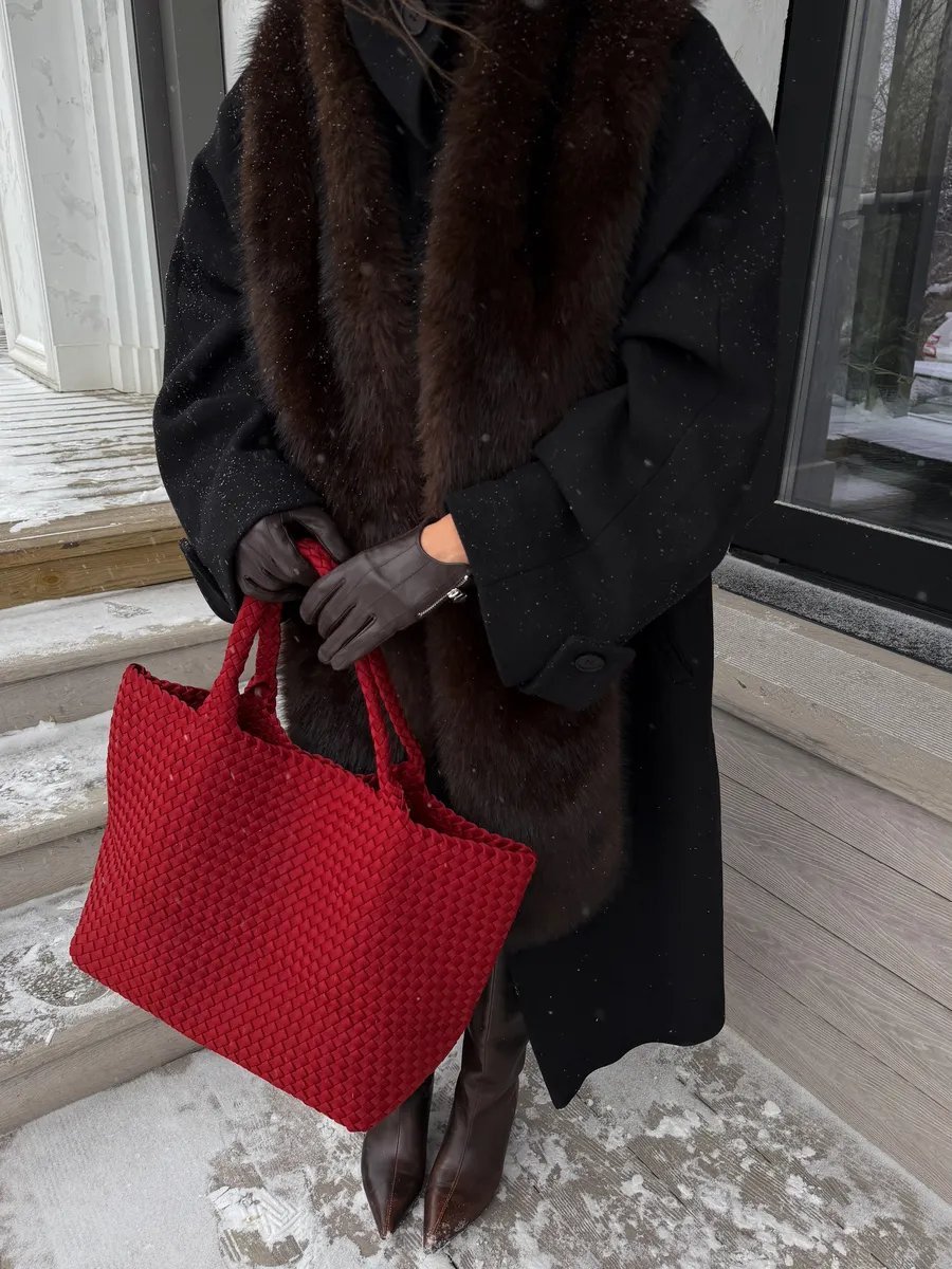 Сумка шоппер WEEKEND AESTHETIC текстиль красный купить,NaN