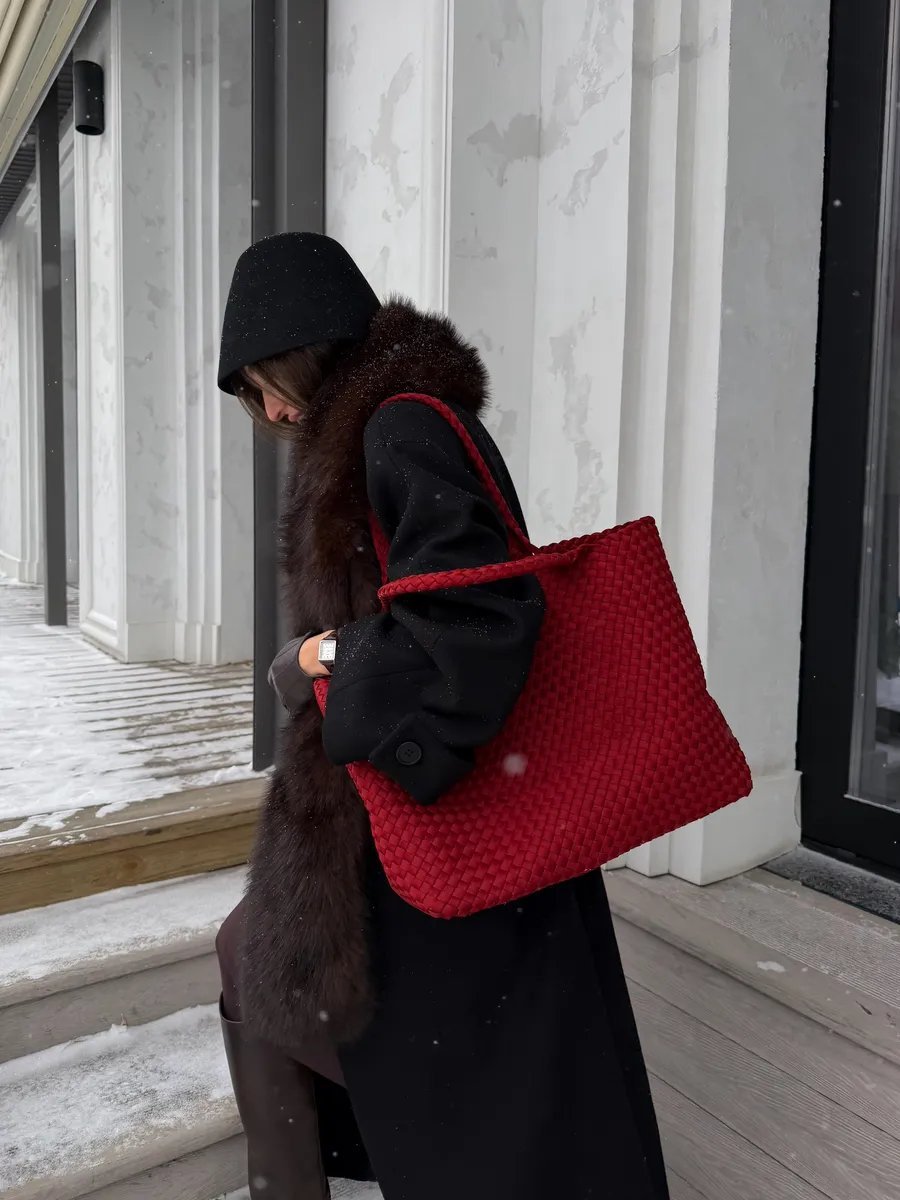 Сумка шоппер WEEKEND AESTHETIC текстиль красный купить,NaN