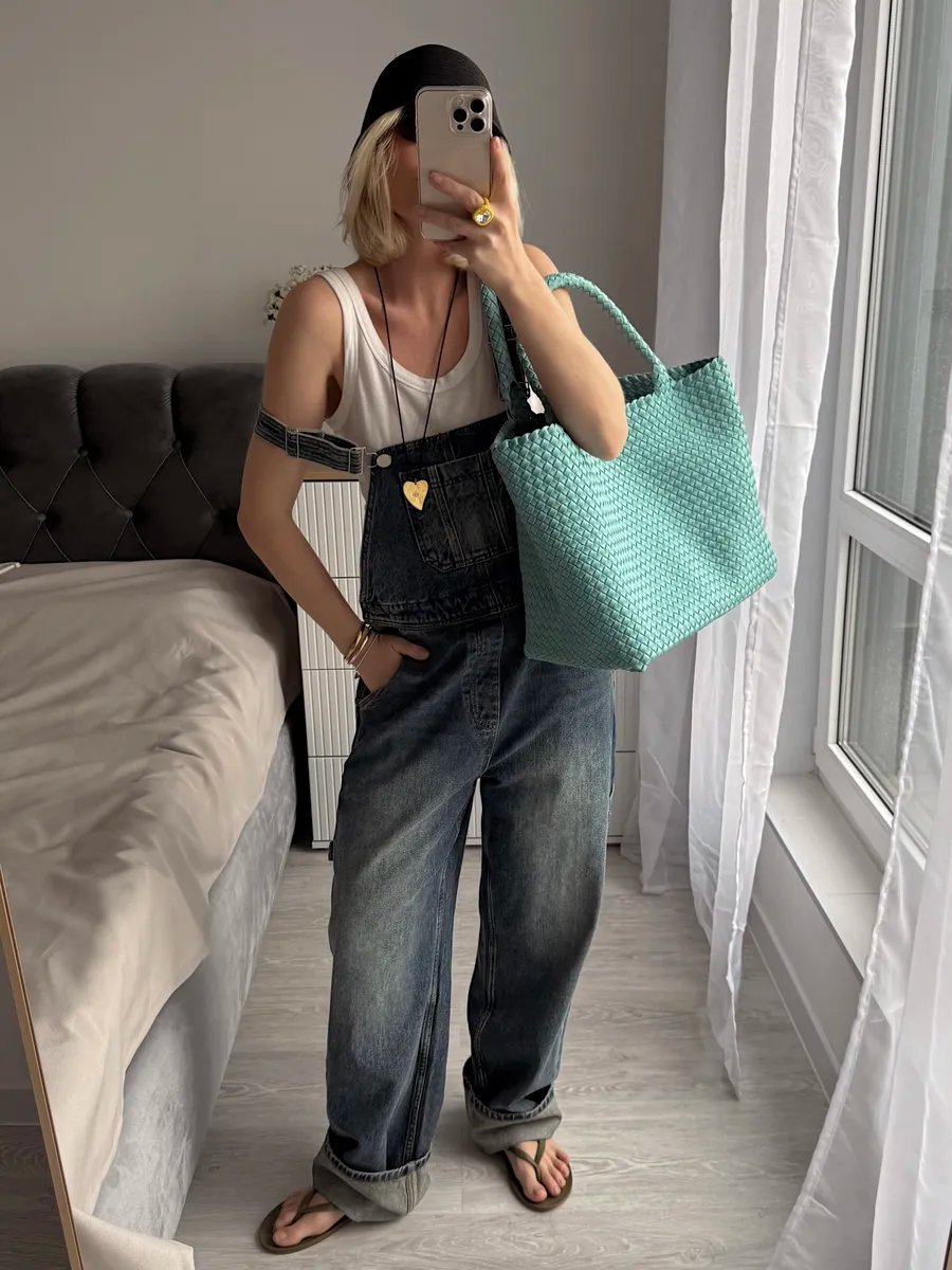 Сумка шоппер WEEKEND AESTHETIC текстиль голубой купить,NaN