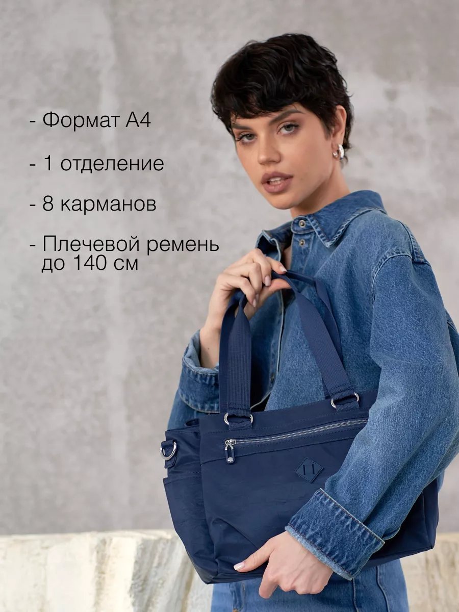 Сумка кросс-боди Henry Backer полиэстер синий купить,NaN