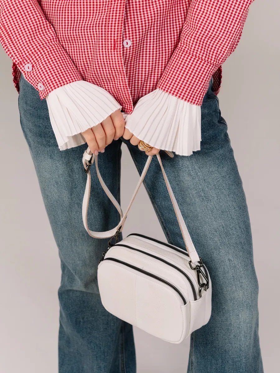 Сумка кросс-боди TUA accessories натуральная кожа белый купить,NaN