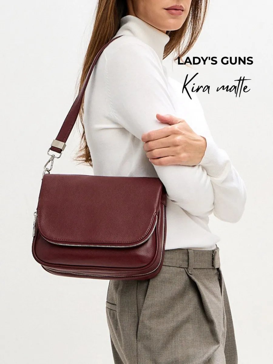 Сумка багет Lady's Guns натуральная кожа красный купить,NaN