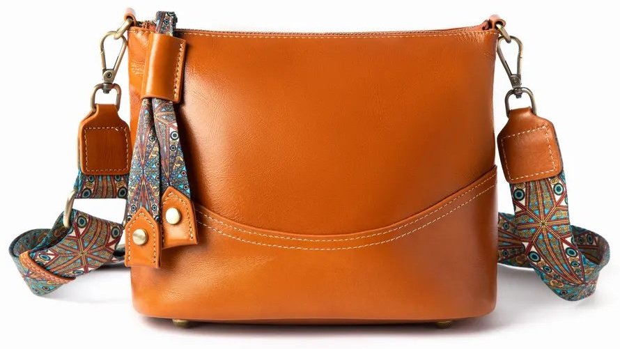 Сумка кросс-боди Fexobag натуральная кожа желтый купить,NaN