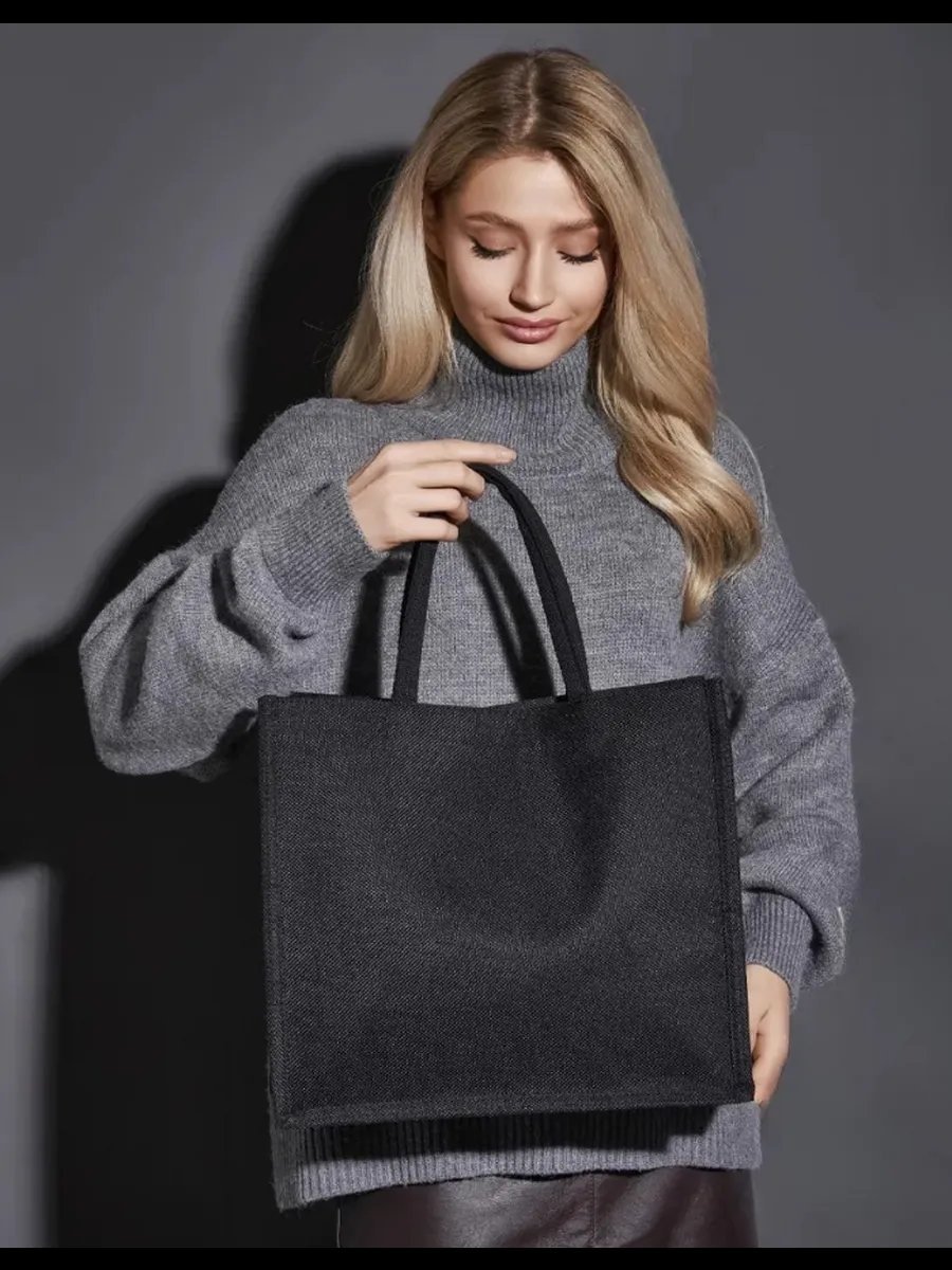 Сумка шоппер Bolso de Senora джут черный купить,NaN