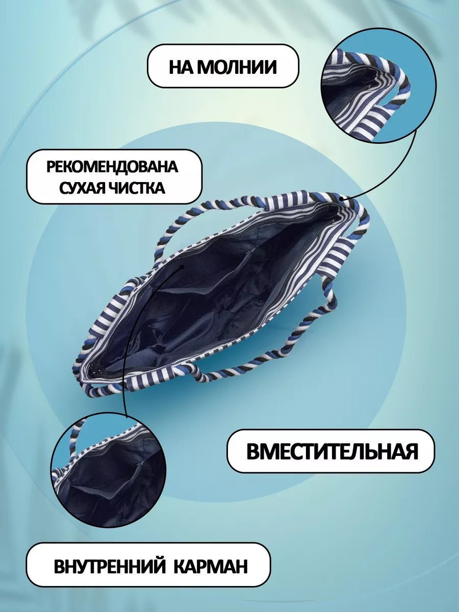 Сумка шоппер Небосой лен синий купить,NaN