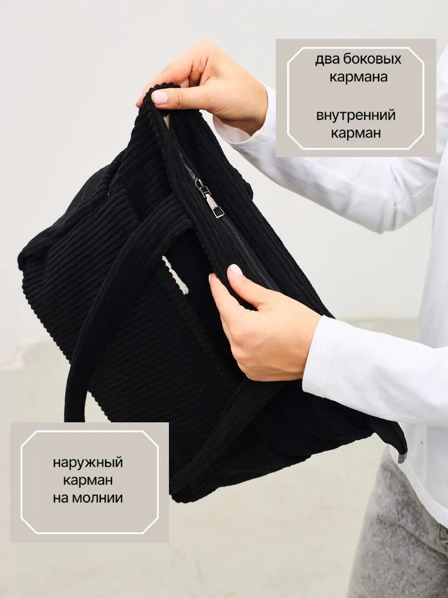 Сумка шоппер IRISBEGg хлопок черный купить,NaN