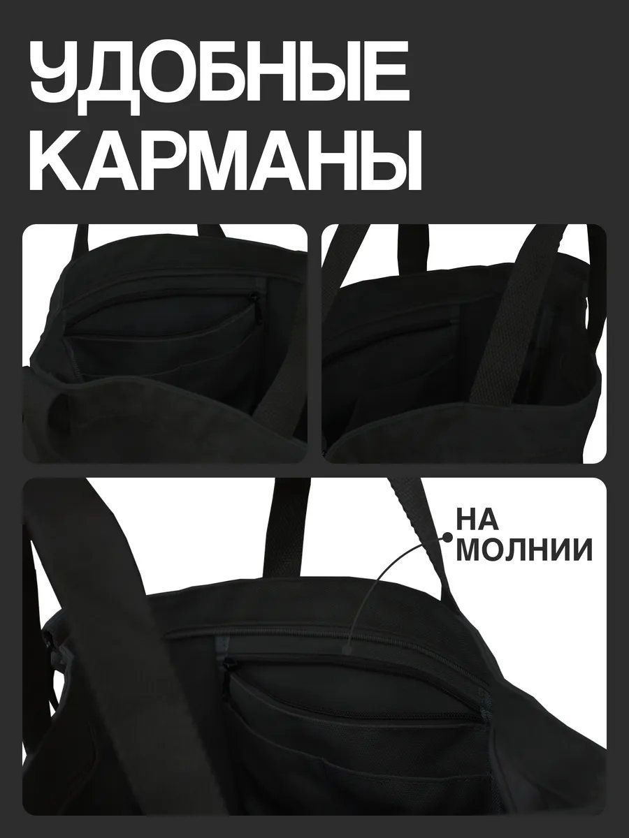 Сумка шоппер хлопок черный купить,NaN