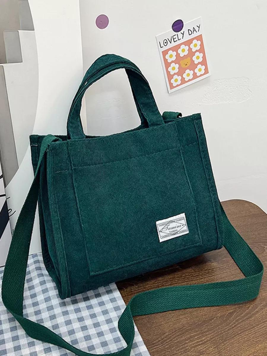 Сумка тоут BAGS_CHI вельвет зеленый купить,NaN