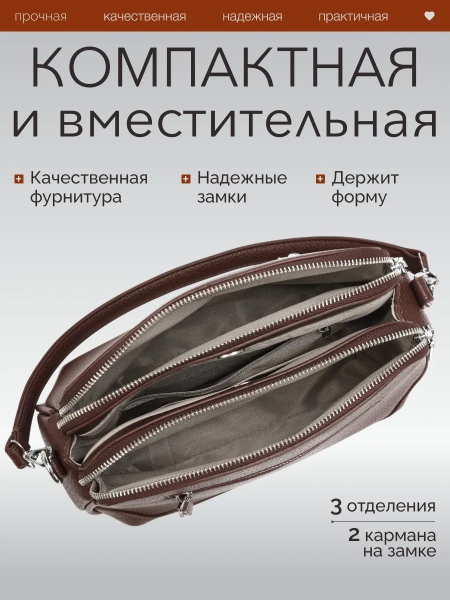Сумка кросс-боди экокожа коричневый купить,NaN