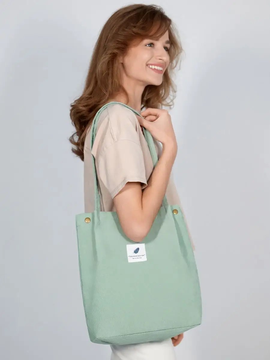 Сумка шоппер BAG13 вельвет зеленый купить,NaN