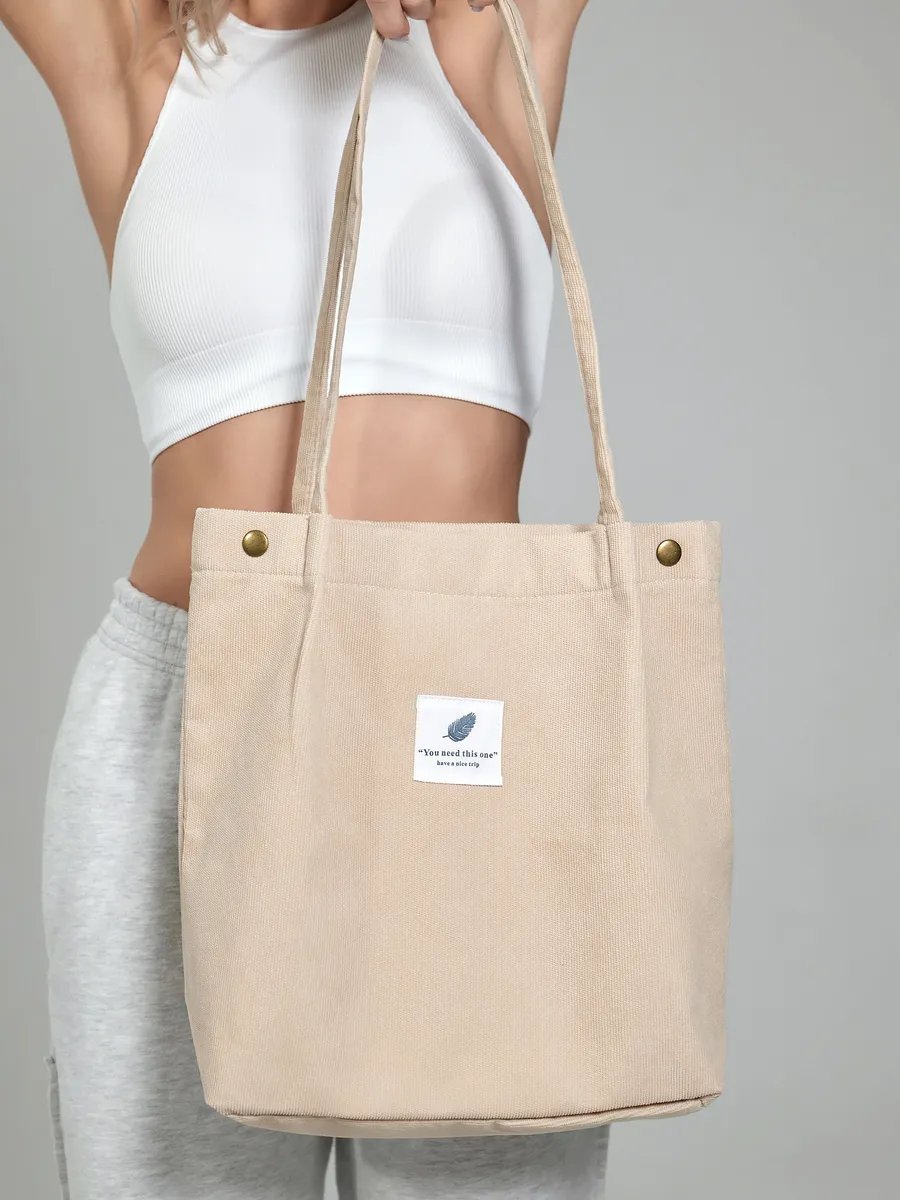 Сумка шоппер BAG13 вельвет бежевый купить,NaN