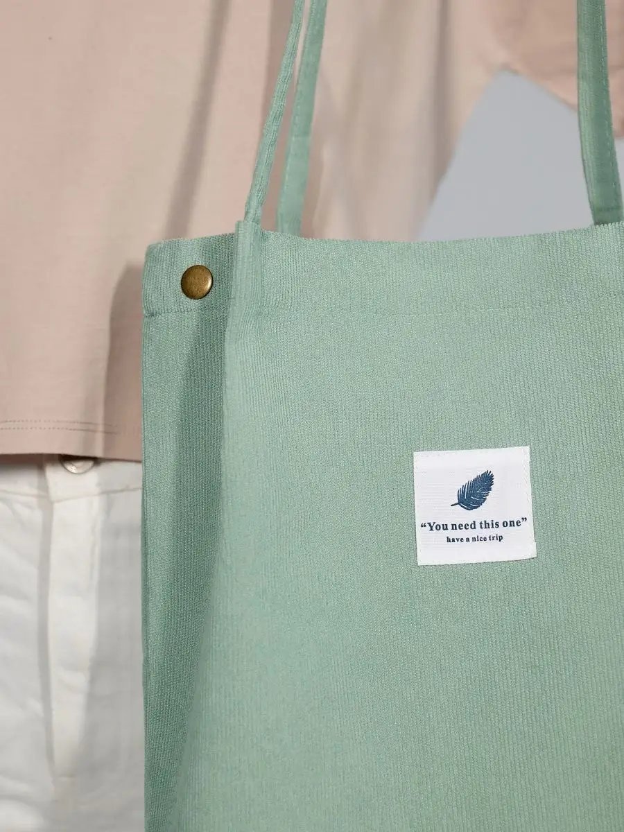 Сумка шоппер BAG13 вельвет зеленый купить,NaN