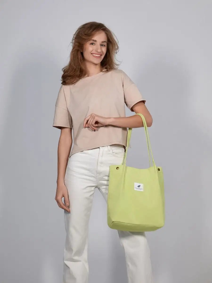Сумка шоппер BAG13 вельвет желтый купить,NaN