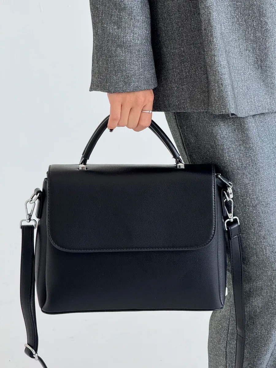 Сумка тоут VIbags искусственная кожа черный купить,NaN