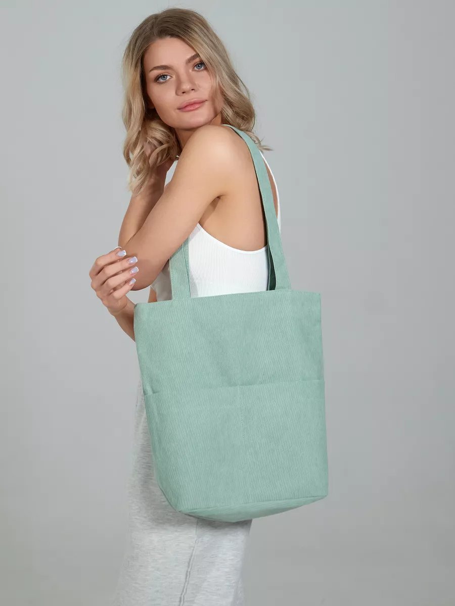 Сумка шоппер BAG13 полиэстер зеленый купить,NaN