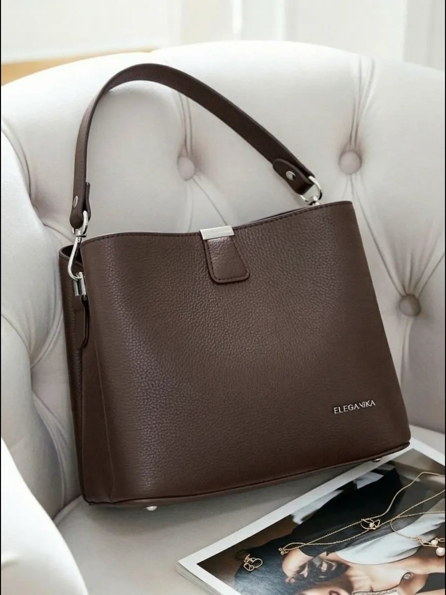 Сумка кросс-боди ELEGANIKA экокожа коричневый купить,NaN
