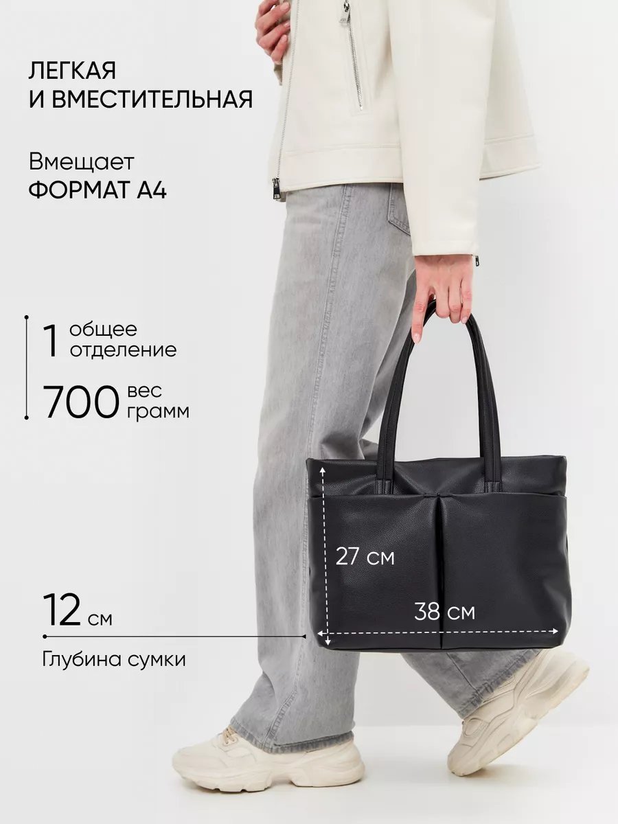 Сумка шоппер KENDY экокожа черный купить,NaN
