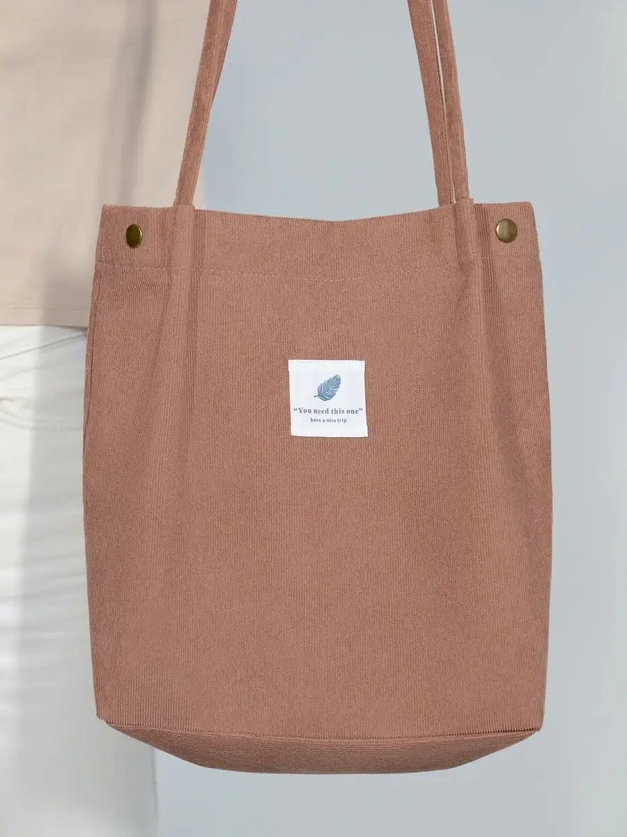 Сумка шоппер BAG13 вельвет коричневый купить,NaN