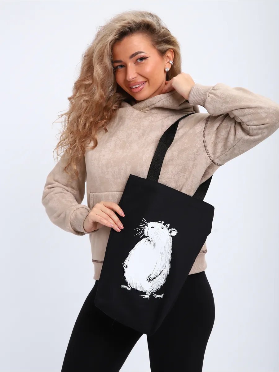 Сумка шоппер IVSHOPPERS экокожа черный купить,NaN