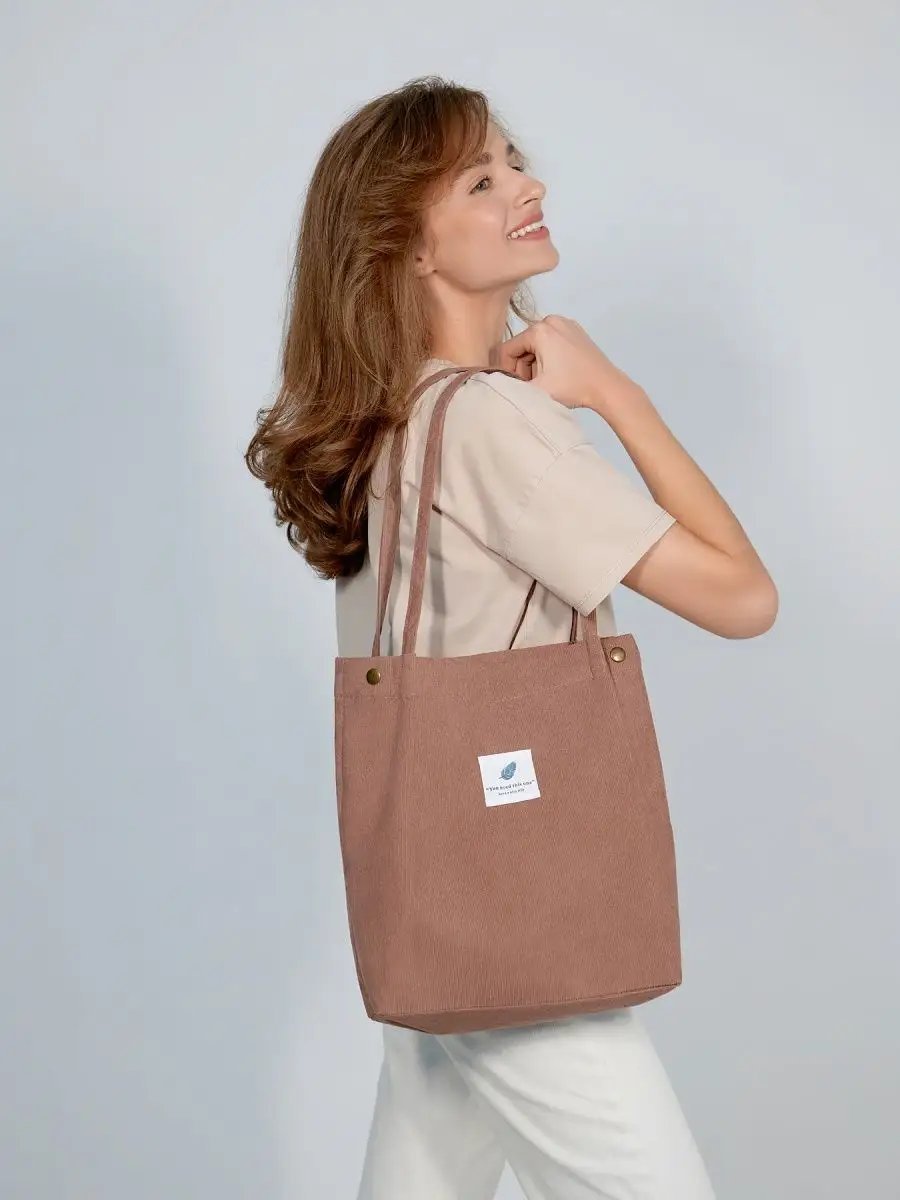 Сумка шоппер BAG13 вельвет коричневый купить,NaN
