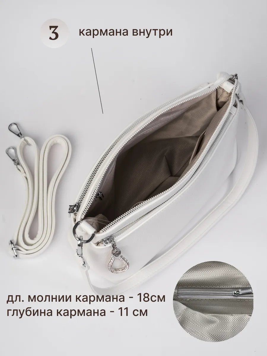 Сумка кросс-боди KLUZA экокожа белый купить,NaN