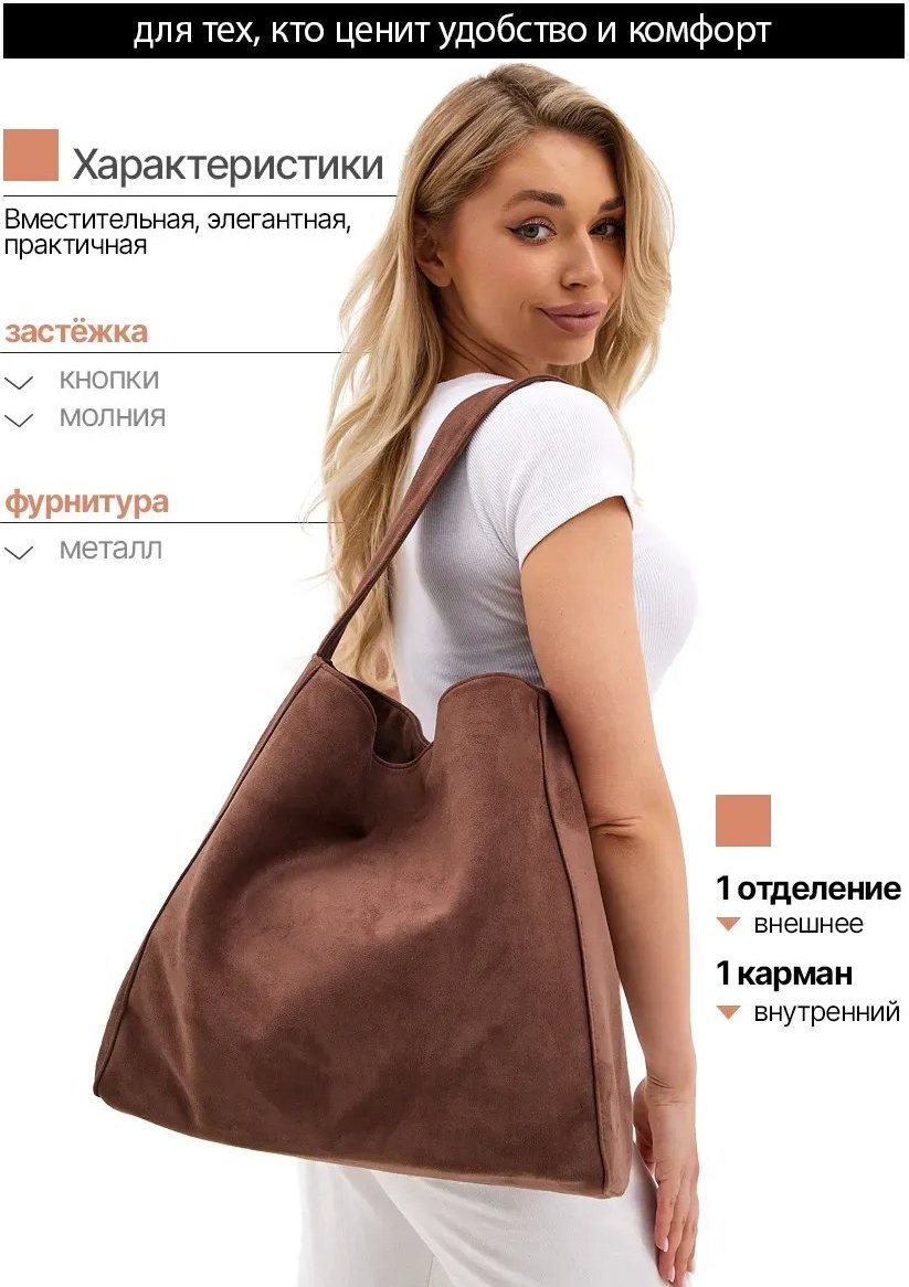 Сумка шоппер текстиль коричневый купить,NaN