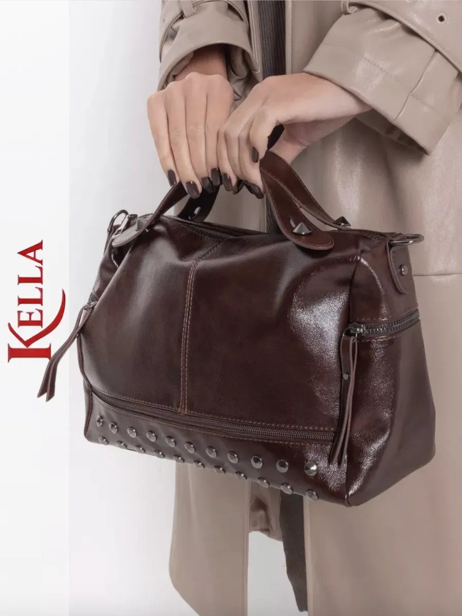 Сумка кросс-боди Kella экокожа коричневый купить,NaN
