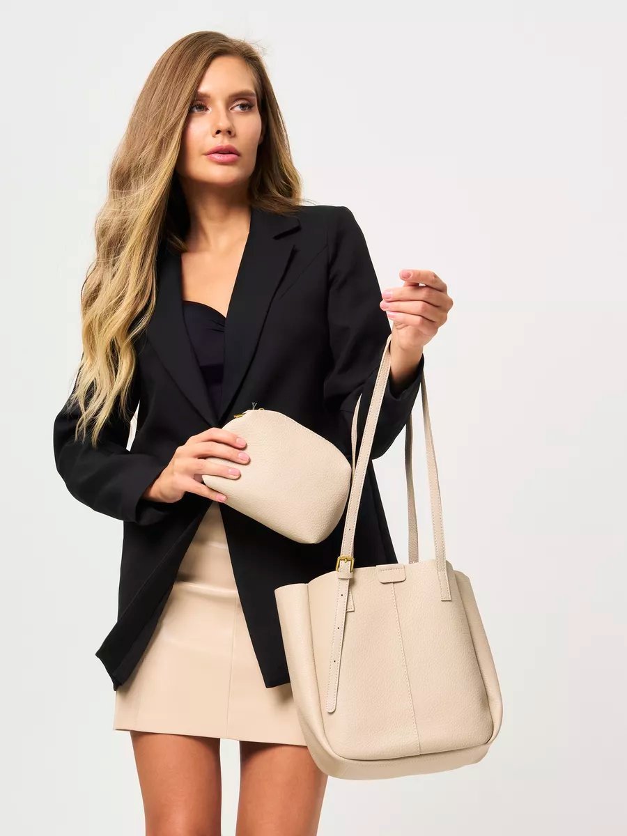 Мини-сумка AYS shop натуральная кожа бежевый купить,NaN