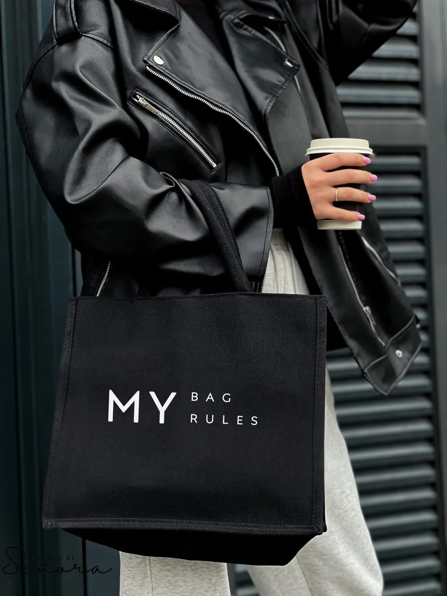 Сумка шоппер Bolso de Senora канвас черный купить,NaN