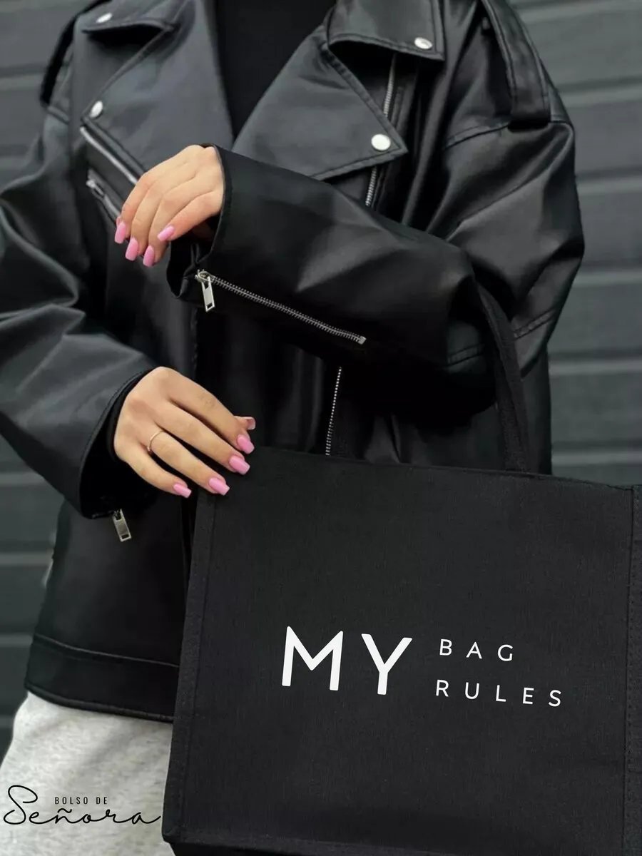 Сумка шоппер Bolso de Senora канвас черный купить,NaN
