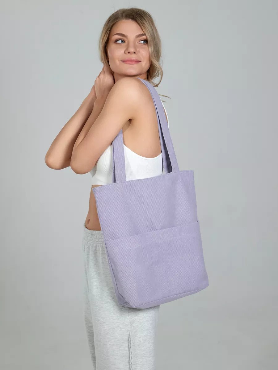 Сумка шоппер BAG13 полиэстер фиолетовый купить,NaN