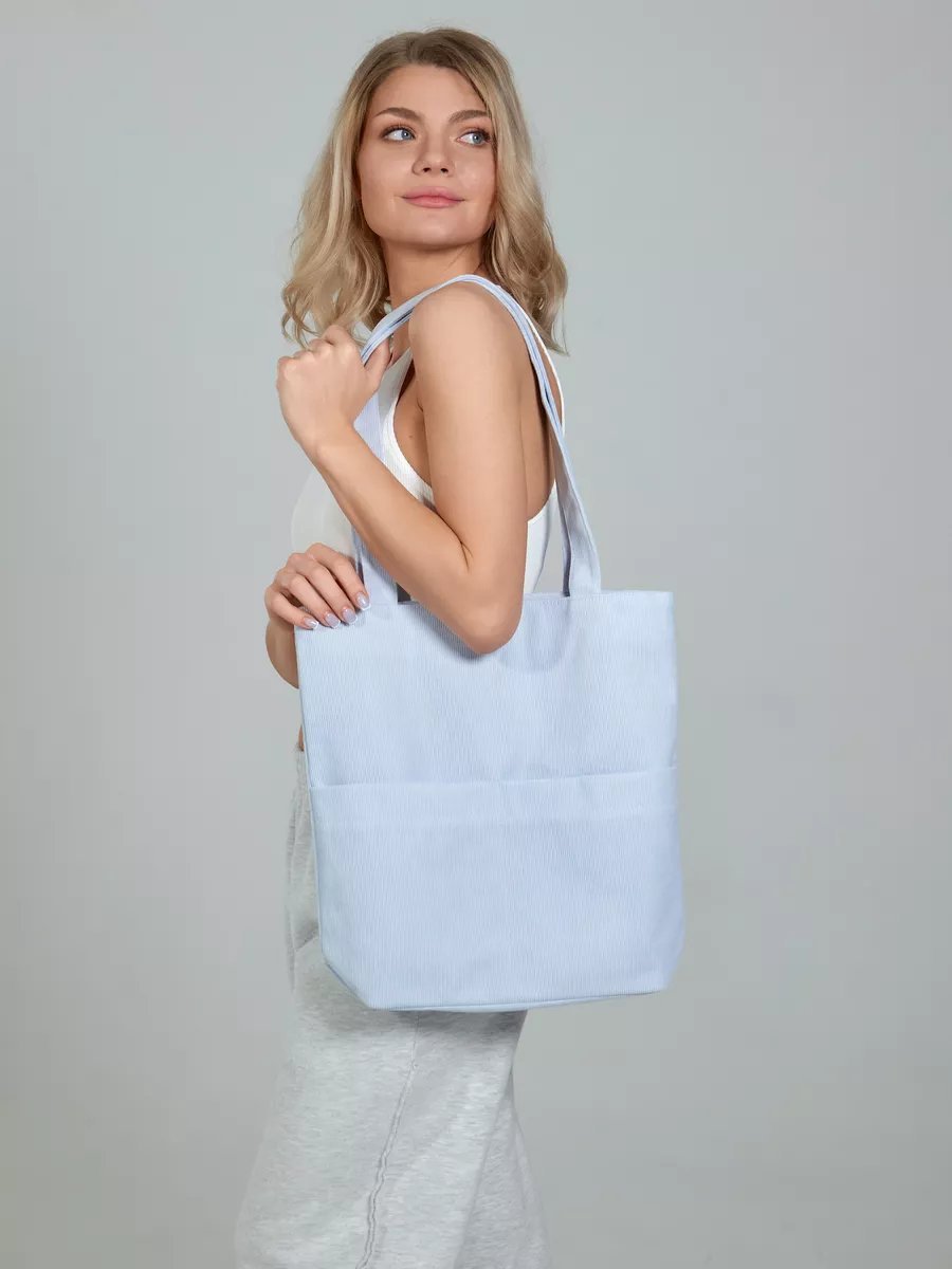 Сумка шоппер BAG13 полиэстер голубой купить,11382