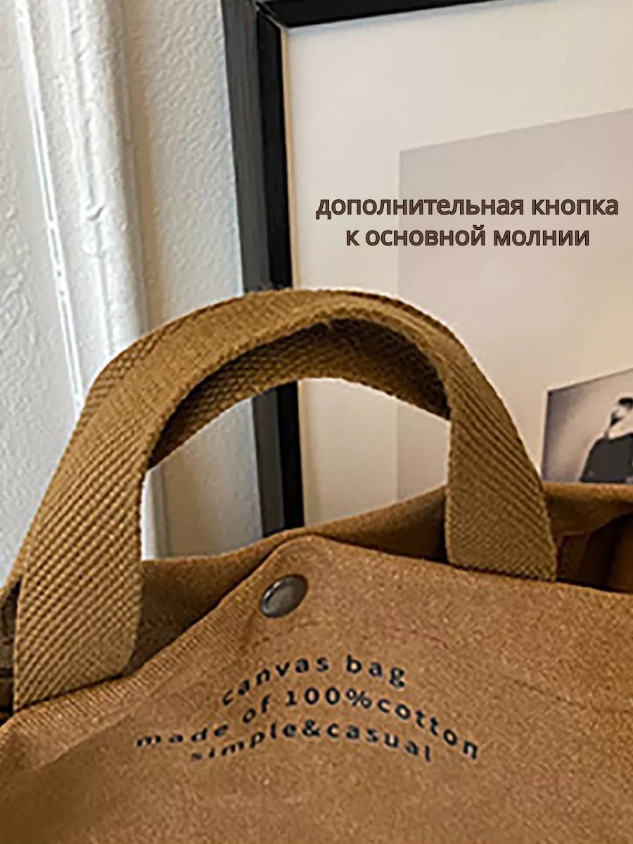 Сумка шоппер CollectionAce канвас коричневый купить,NaN