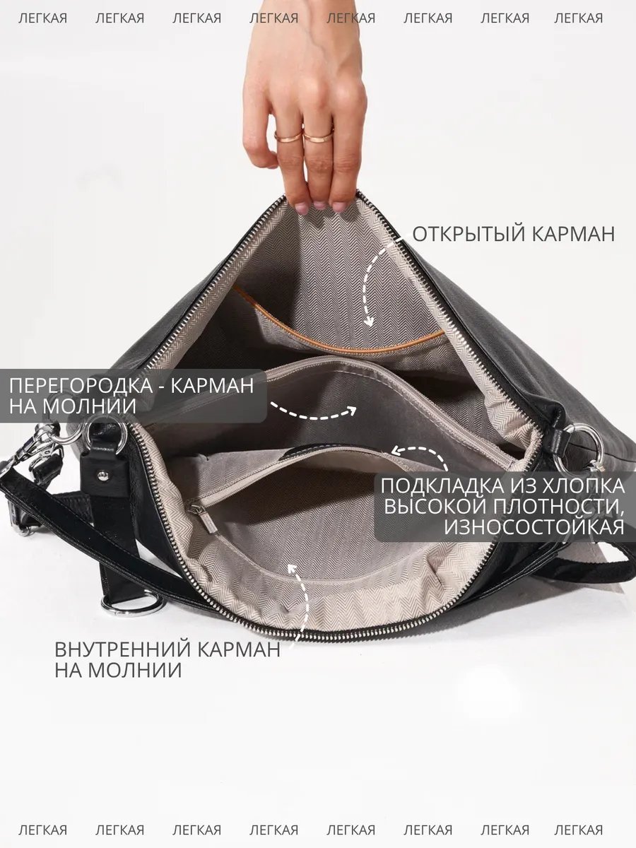 Сумка шоппер ISHER натуральная кожа черный купить,NaN