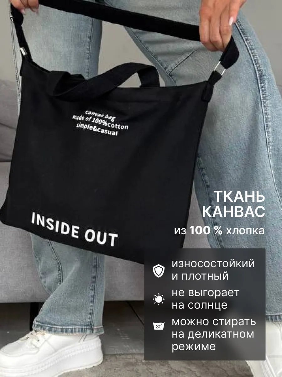 Сумка шоппер хлопок черный купить,NaN