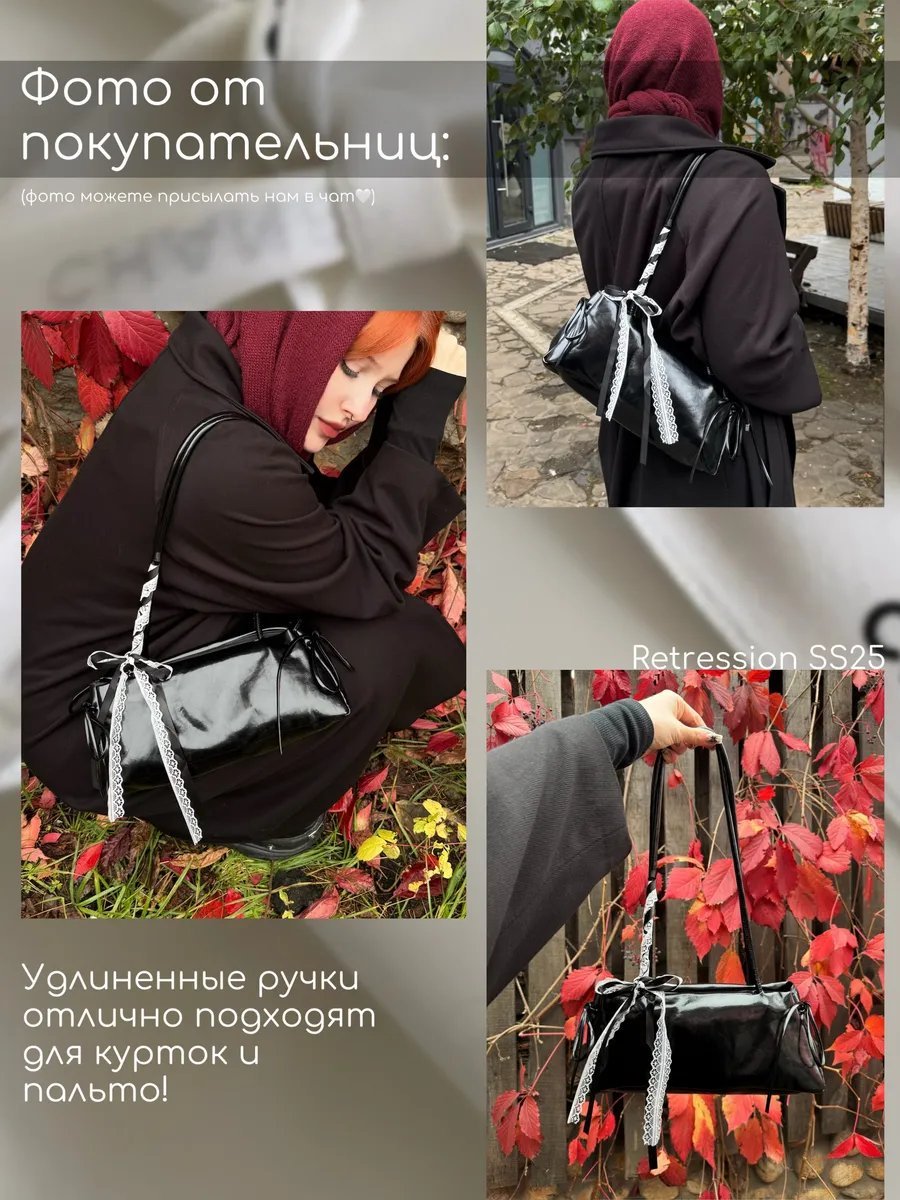 Мини-сумка Retression экокожа черный купить,NaN